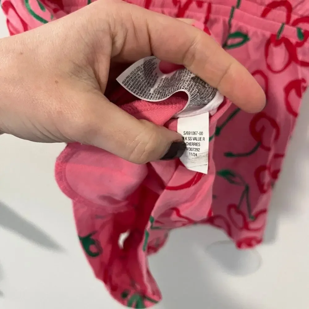Old Navy Girl's Pink Cherry Print Romper Size Medium